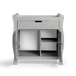 Puggle Prestbury Imperial Luxe Sleigh 6pc Nursery Furniture Set With Drawer & Fibre Mattress - Grey -Best Baby Sale Store 01PrestburyDresser Copy 3