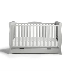 Puggle Prestbury Classic Deluxe Sleigh 4pc Nursery Furniture Set With Drawer - Grey -Best Baby Sale Store 08PrestburyClassicCot WithDrawer Copy 5