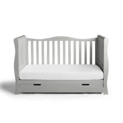 Puggle Prestbury Classic Deluxe Sleigh Cot Bed 5pc Nursery Furniture Set With Drawer - Grey -Best Baby Sale Store 09PrestburyClassicCot WithDrawer DayBed Copy 1
