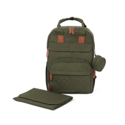 Mini Uno Little Ellie Elephant 5 Piece Cot / Cot Bed Quilt, Bumper, Blanket Bedding Set - Sage Spots