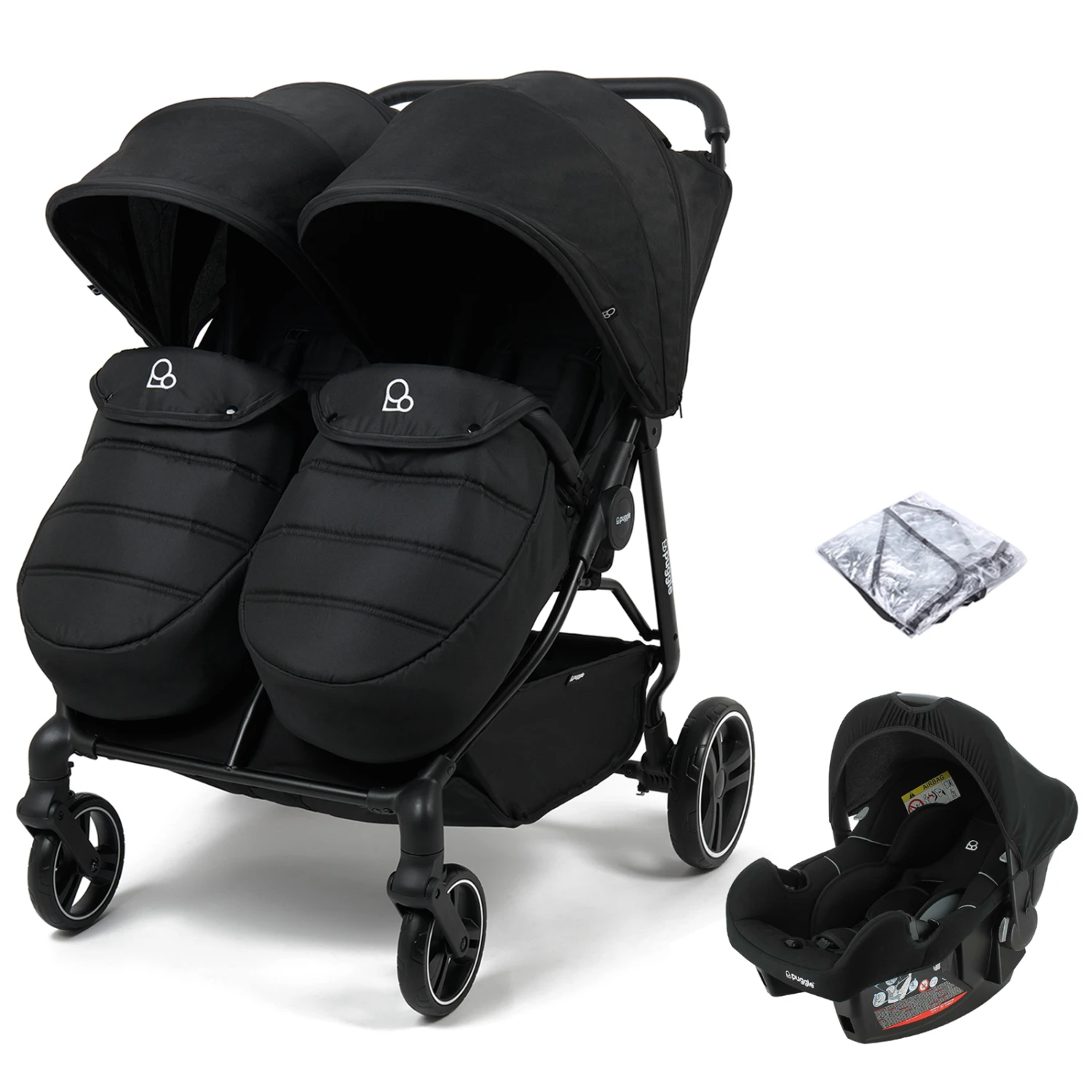 Puggle Urban City Easyfold Twin (Alston Car Seat) Travel System Bundle - Storm Black 3 Puggle Urban City Easyfold Twin (Alston Car Seat) Travel System Bundle - Storm Black