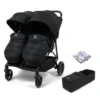 Puggle Urban City Easyfold Twin Double Pushchair + 1 Soft Carrycot - Storm Black 1 Puggle Urban City Easyfold Twin Double Pushchair + 1 Soft Carrycot - Storm Black -Best Baby Sale Store 1 50