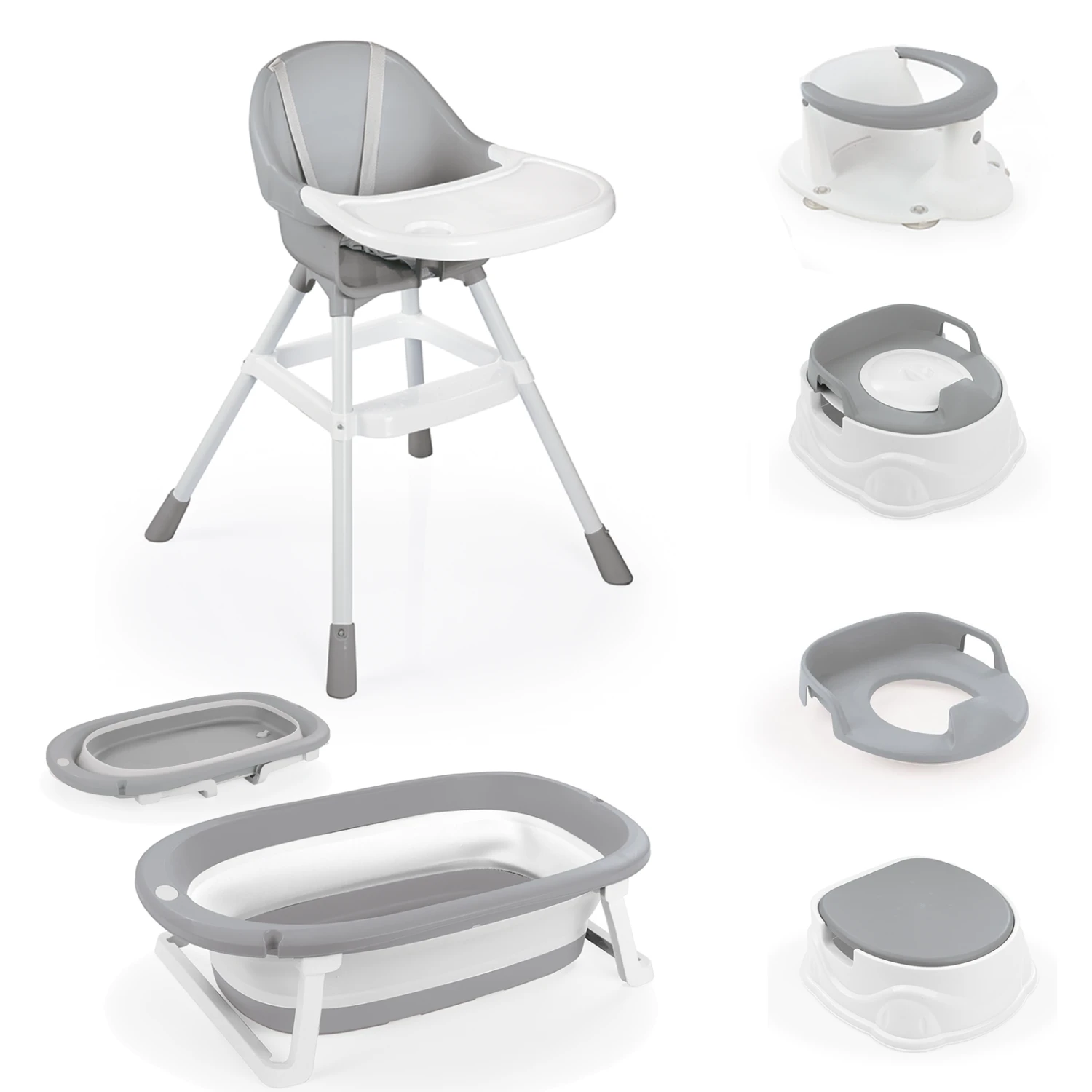 Dolu 6-in-1 Baby Highchair, Bath, Bath Seat & Potty All You Need Newborn Bundle - Grey 3 Dolu 6-in-1 Baby Highchair, Bath, Bath Seat & Potty All You Need Newborn Bundle - Grey