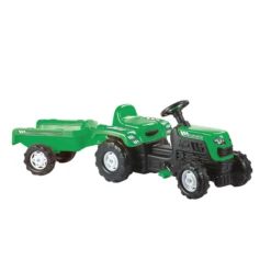 Dolu Ride-on Large Pedal Tractor With Trailer - Green (3 - 5 Years)