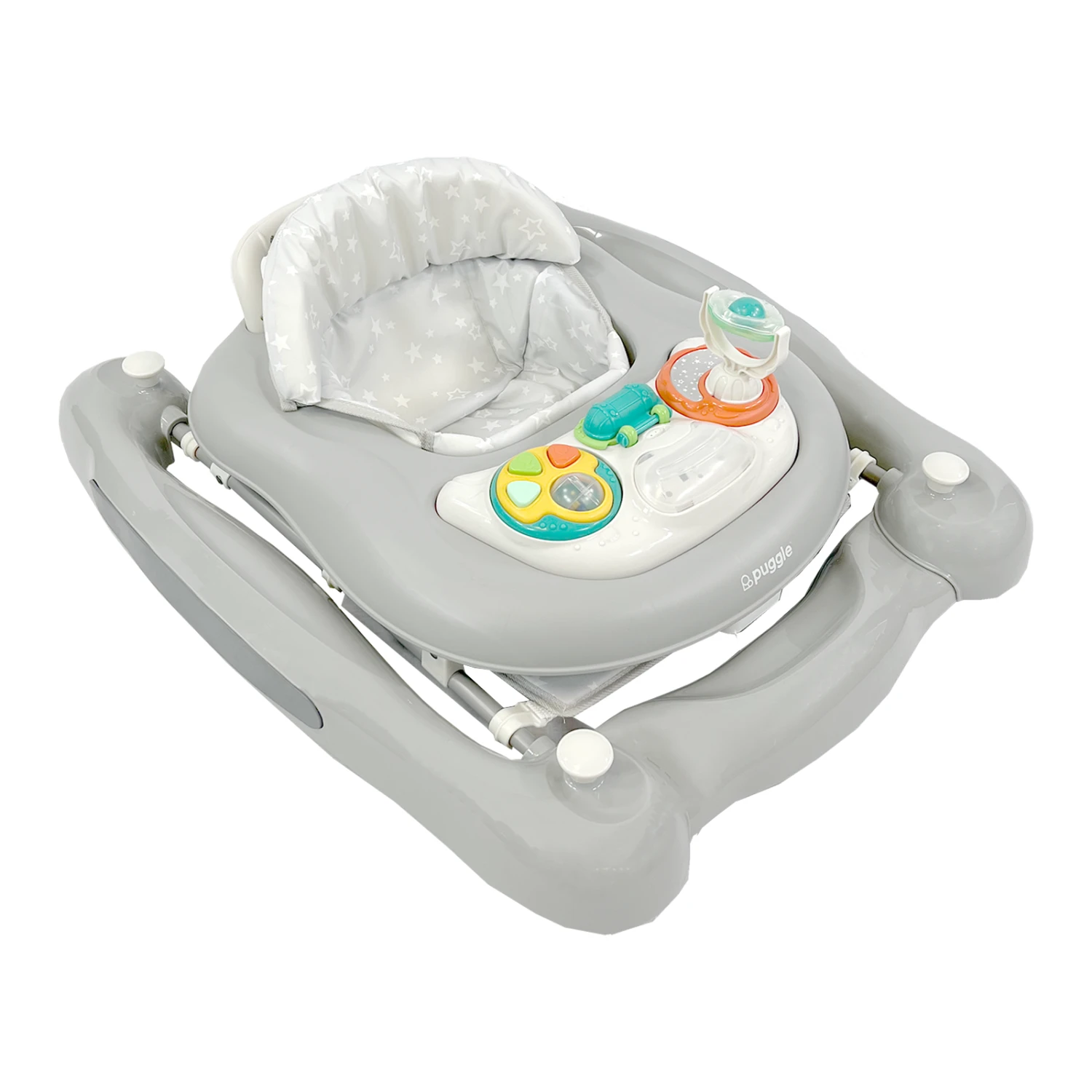Puggle 3in1 Push, Walk & Rock Baby Walker - Scattered Stars Grey 4 Puggle 3in1 Push, Walk & Rock Baby Walker - Scattered Stars Grey - Image 2