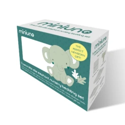 Mini Uno Little Ellie Elephant 5 Piece Cot / Cot Bed Quilt, Bumper, Blanket Bedding Set - Sage Spots -Best Baby Sale Store 10 miniuno Elephant Coverlet Close Up