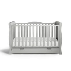 Puggle Prestbury Classic Deluxe Sleigh 6pc Nursery Furniture Set With Drawer & Fibre Mattress - Grey -Best Baby Sale Store 13PrestburyLuxCot WithhDrawer Copy 5