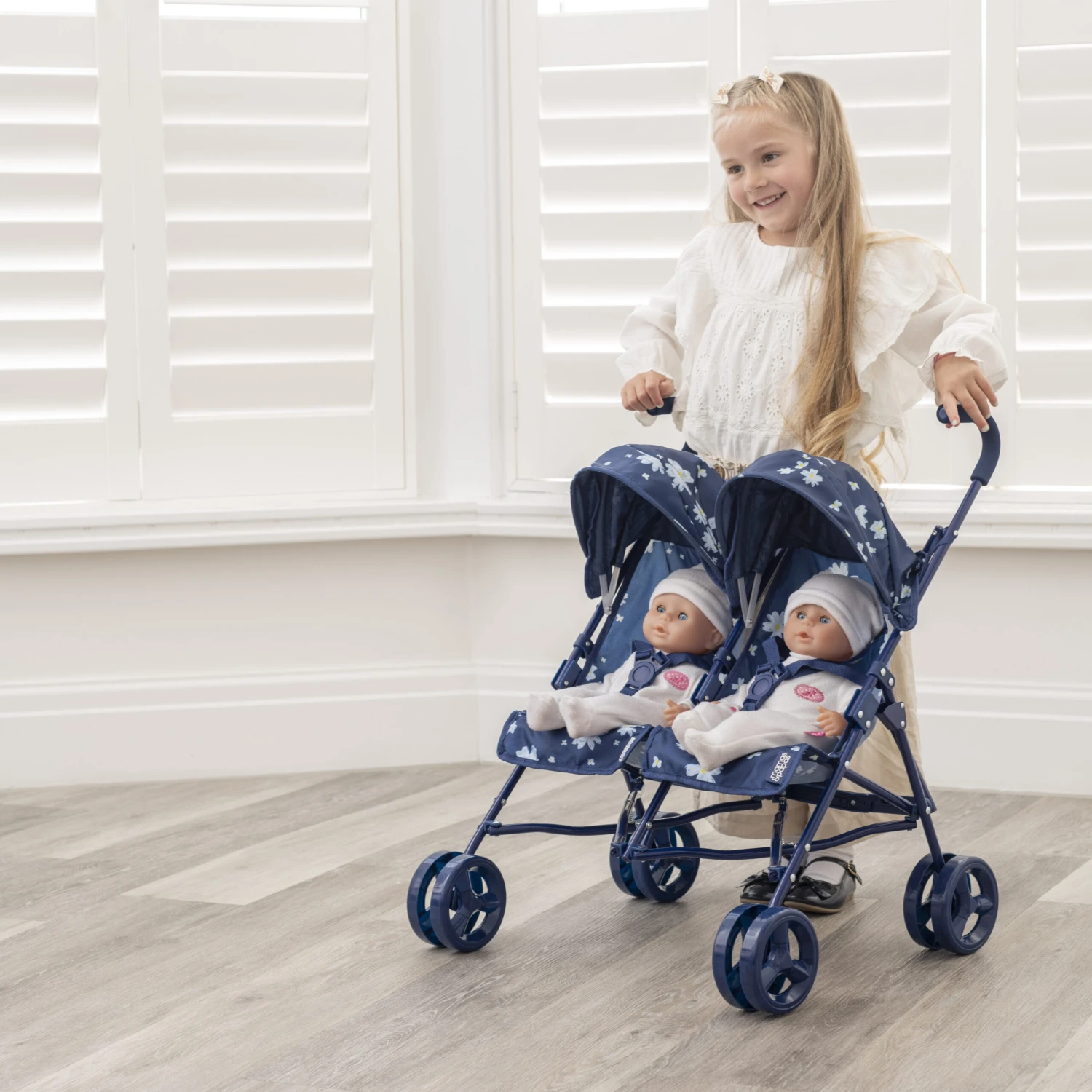 Mamas & Papas Junior Twin Double Dolls Pushchair - Blue (3-5 Years) 4 Mamas & Papas Junior Twin Double Dolls Pushchair - Blue (3-5 Years) - Image 2