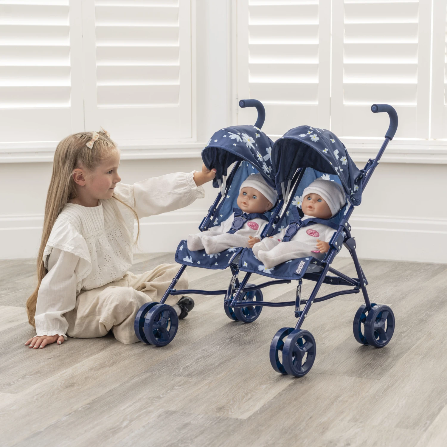 Mamas & Papas Junior Twin Double Dolls Pushchair - Blue (3-5 Years) 5 Mamas & Papas Junior Twin Double Dolls Pushchair - Blue (3-5 Years) - Image 3