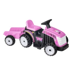 Evo Electric 6V Battery Operated Unicorn Tractor With Trailer (2 - 5 Years) - Pink