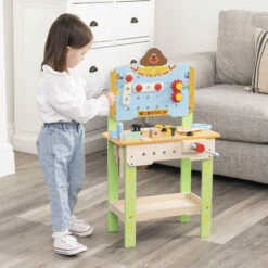 Hey Duggee 28 Piece Wooden Work Bench - Green & Blue (3 - 6 Years) 9 Hey Duggee 28 Piece Wooden Work Bench - Green & Blue (3 - 6 Years) -Best Baby Sale Store 1684832.INF 71