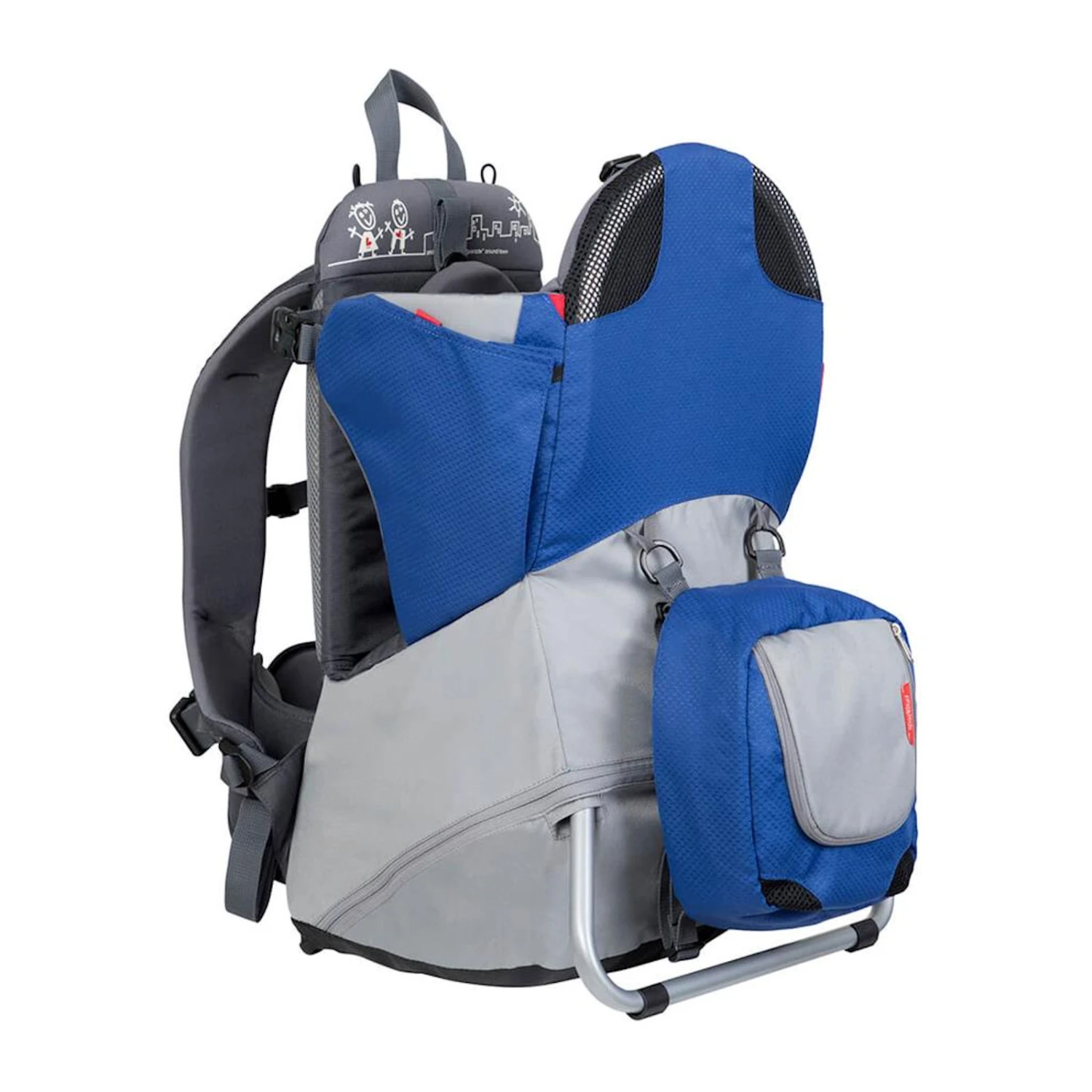 Phil & Teds Parade Baby Carrier With Canopy/Hood - Blue / Grey 4 Phil & Teds Parade Baby Carrier With Canopy/Hood - Blue / Grey - Image 2