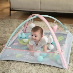 Ladida 2in1 Activity Baby Playmat Gym And Ball Pit (From Birth To 6 Months) - Grey