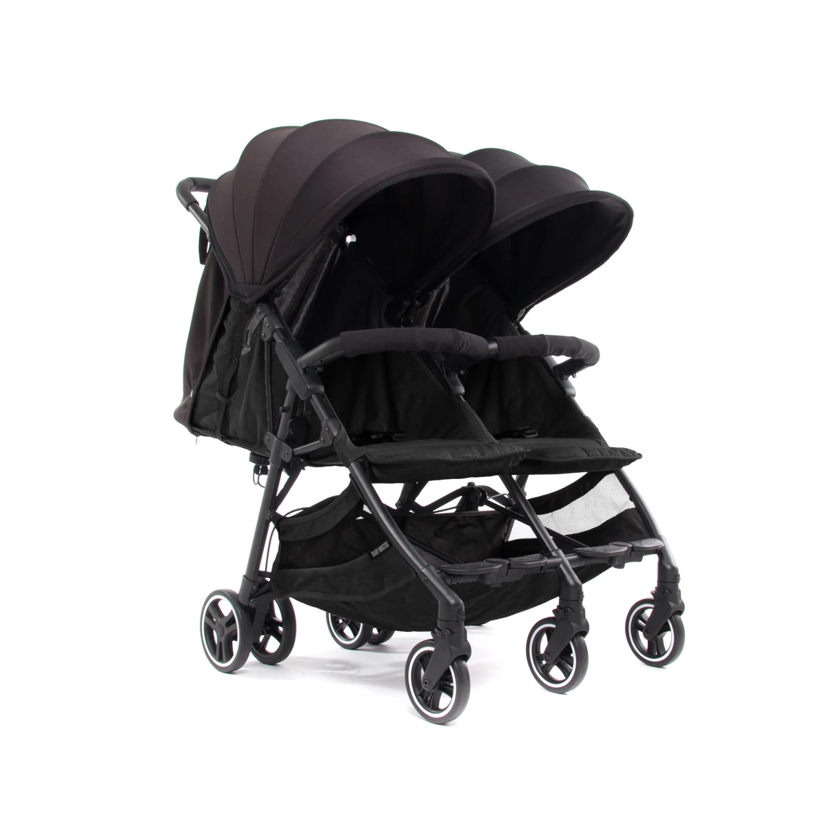 Baby Monsters Kuki Lightweight (9.8kg) Twin Double Pushchair With Raincover - Black 5 Baby Monsters Kuki Lightweight (9.8kg) Twin Double Pushchair With Raincover - Black - Image 3