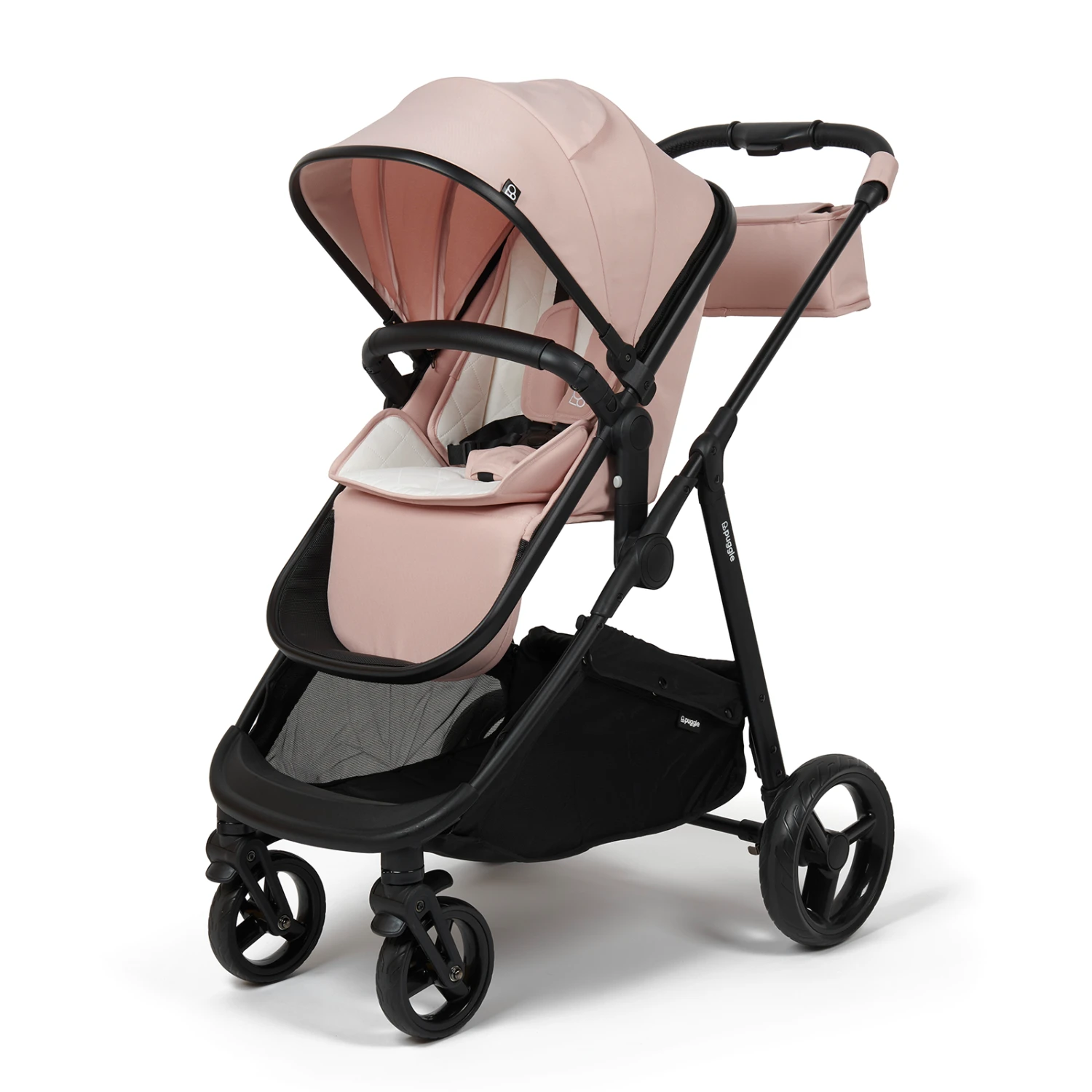 Puggle Monaco XT 3in1 Travel System With Organiser - Blush Pink 4 Puggle Monaco XT 3in1 Travel System With Organiser - Blush Pink - Image 2