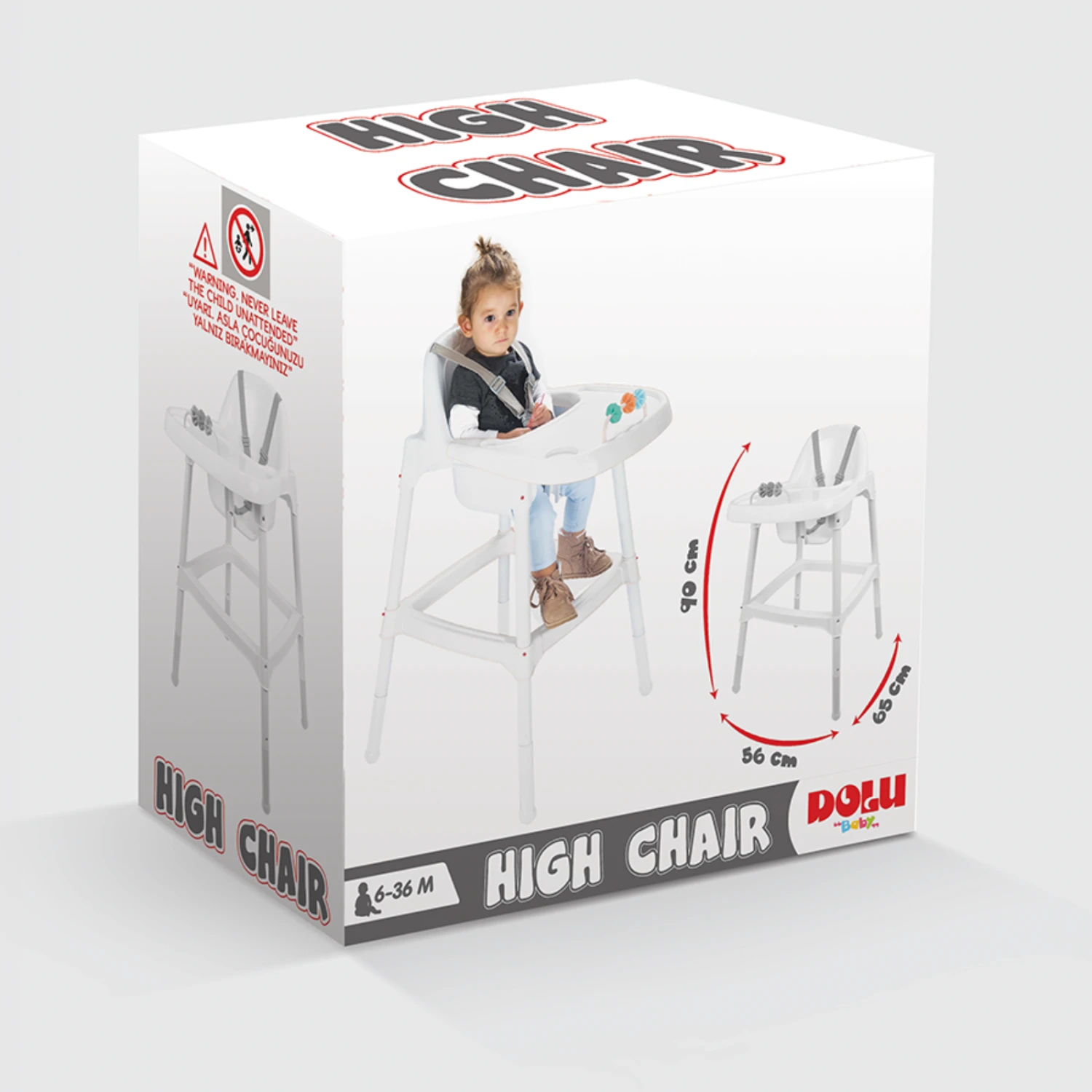 Dolu Compact Baby Toddler Highchair With Toys - Grey 5 Dolu Compact Baby Toddler Highchair With Toys - Grey - Image 3