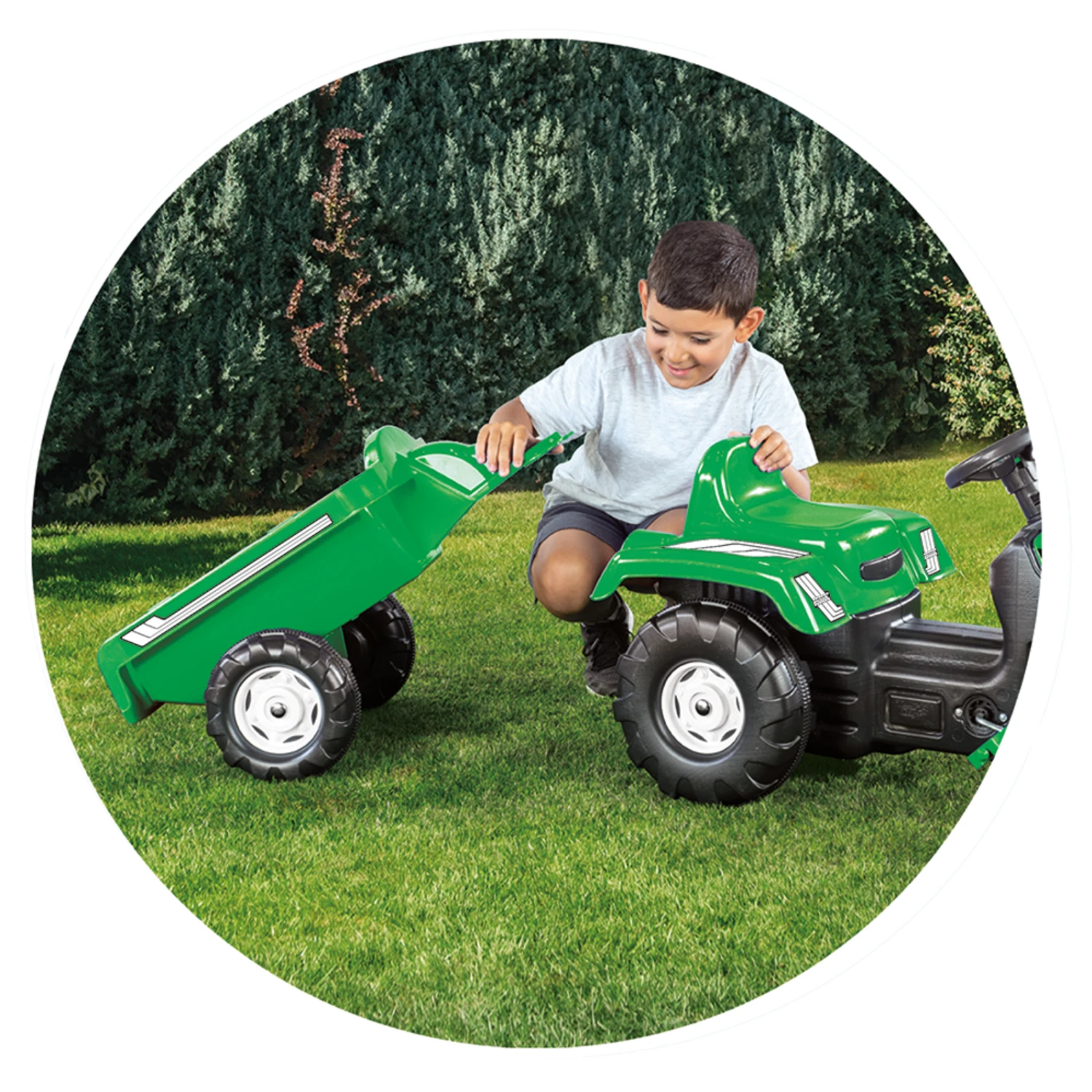 Dolu Ride-on Large Pedal Tractor With Trailer - Green (3 - 5 Years) 5 Dolu Ride-on Large Pedal Tractor With Trailer - Green (3 - 5 Years) - Image 3