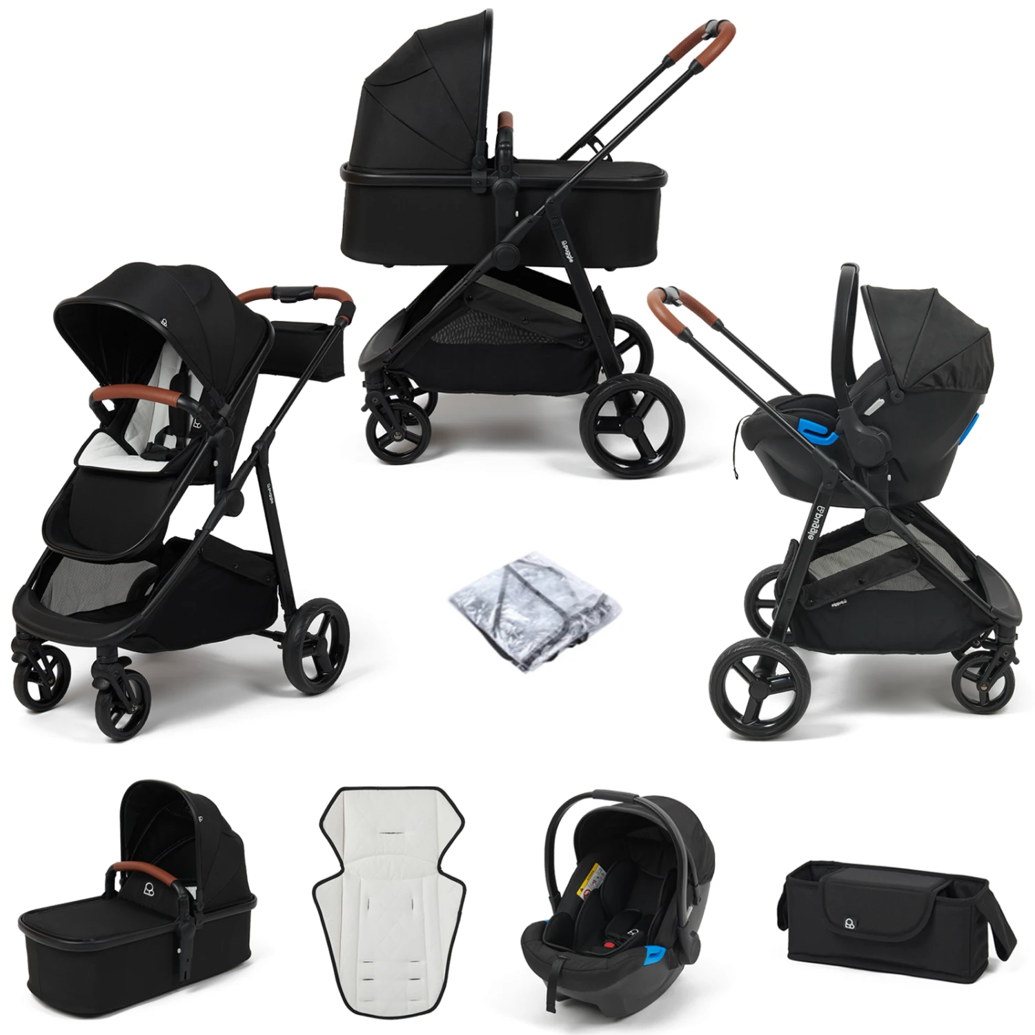 Puggle Monaco XT 3in1 Travel System With Organiser - Storm Black 3 Puggle Monaco XT 3in1 Travel System With Organiser - Storm Black