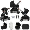 Puggle Monaco XT 3in1 I-Size Travel System With Changing Bag - Storm Black -Best Baby Sale Store 3in1BlackChangingBag