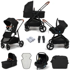 Puggle Monaco XT 3in1 I-Size Travel System With Changing Bag - Storm Black