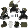 Puggle Monaco XT 3in1 I-Size Travel System With Changing Bag - Forest Green -Best Baby Sale Store 3in1GreenChangingBag