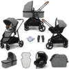 Puggle Monaco XT 3in1 I-Size Travel System With Changing Bag - Graphite Grey -Best Baby Sale Store 3in1GreyChangingBag