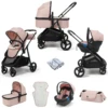 Puggle Monaco XT 3in1 Travel System With Organiser - Blush Pink 1 Puggle Monaco XT 3in1 Travel System With Organiser - Blush Pink -Best Baby Sale Store 3in1Pink