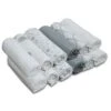 4baby Cotton Muslin Squares (12 Pack) Mixed Designs - Silver -Best Baby Sale Store 4babymuslinsquares12packSilver