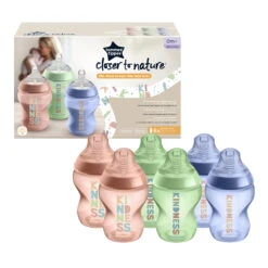 Tommee Tippee Closer To Nature 6 Pack (260ml) Unisex Baby Bottle Starter Set