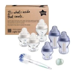 Tommee Tippee Closer To Nature 9pc Unisex Baby Bottle Starter Set - Blue