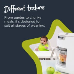 Tommee Tippee Quick Cook Steam Blender & Baby Food Maker - White 15 Tommee Tippee Quick Cook Steam Blender & Baby Food Maker - White -Best Baby Sale Store 5010415232250 5