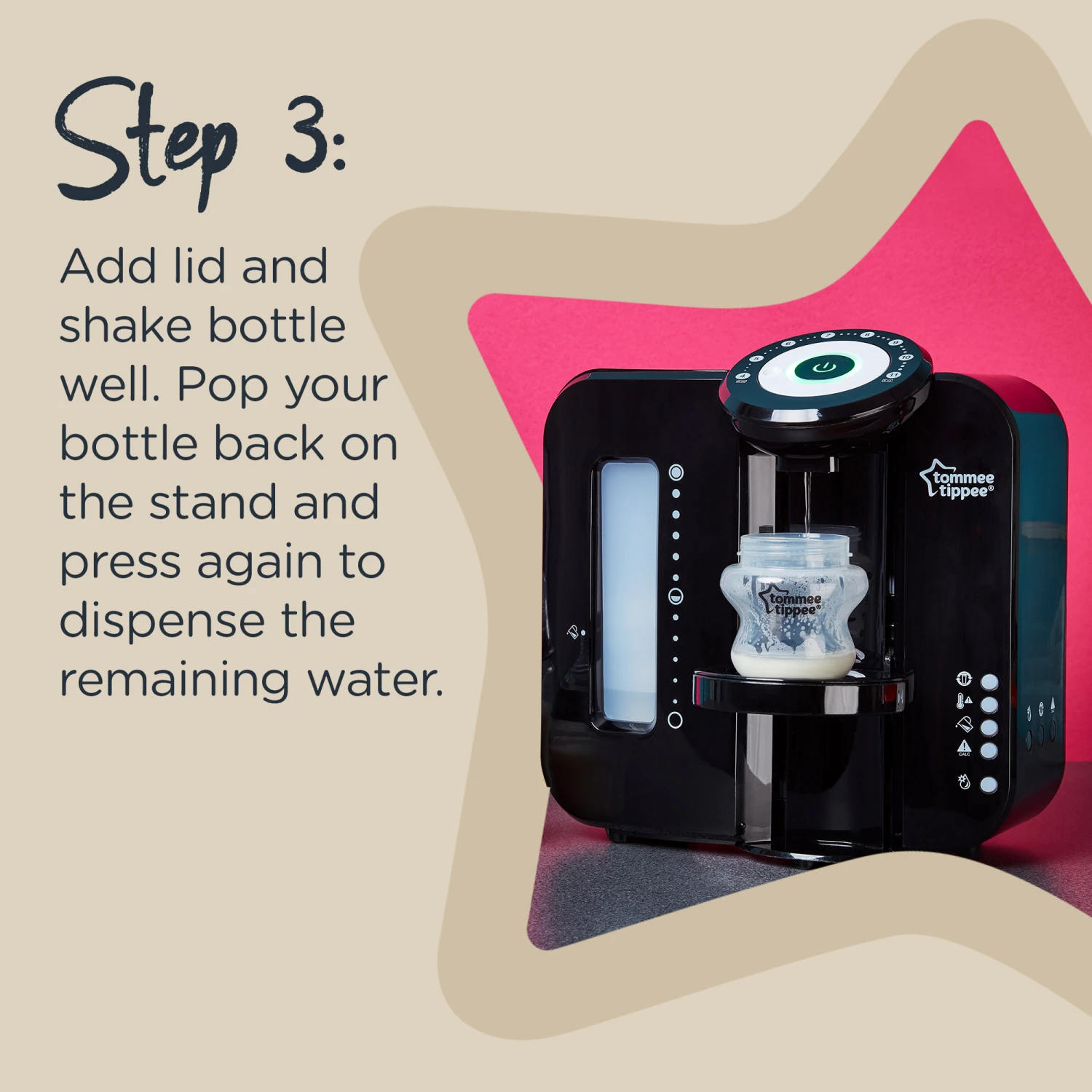 Tommee Tippee Perfect Prep Baby Bottle Making Machine - Black 9 Tommee Tippee Perfect Prep Baby Bottle Making Machine - Black - Image 7