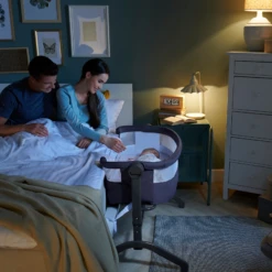 Kinderkraft BEA 2in1 Co-Sleeper Cot & Travel Cot - Grey -Best Baby Sale Store 7 39