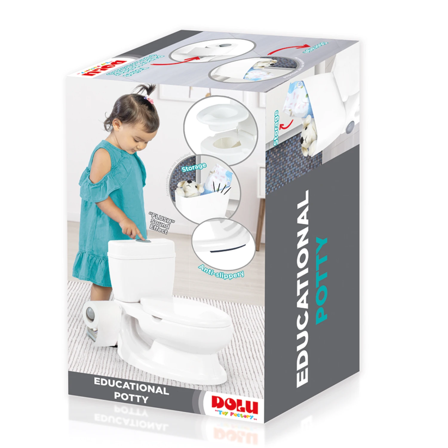 Dolu Toddler Infant Educational Potty - White 9 Dolu Toddler Infant Educational Potty - White - Image 7