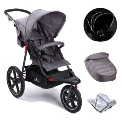 Babylo Sprint Gt Lite 3 Wheel Runner / Pushchair - Flint Grey