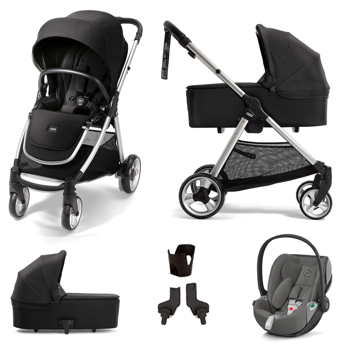 Mamas & Papas Flip XT2 (Cloud Z2 Car Seat) Travel System With Carrycot - Black 3 Mamas & Papas Flip XT2 (Cloud Z2 Car Seat) Travel System With Carrycot - Black