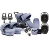 ICandy Orange 3 Twin With (x2) I-Snug Car Seat & ISOFIX Base Complete 24 Piece Travel System Bundle - Mist Blue Marl Phantom