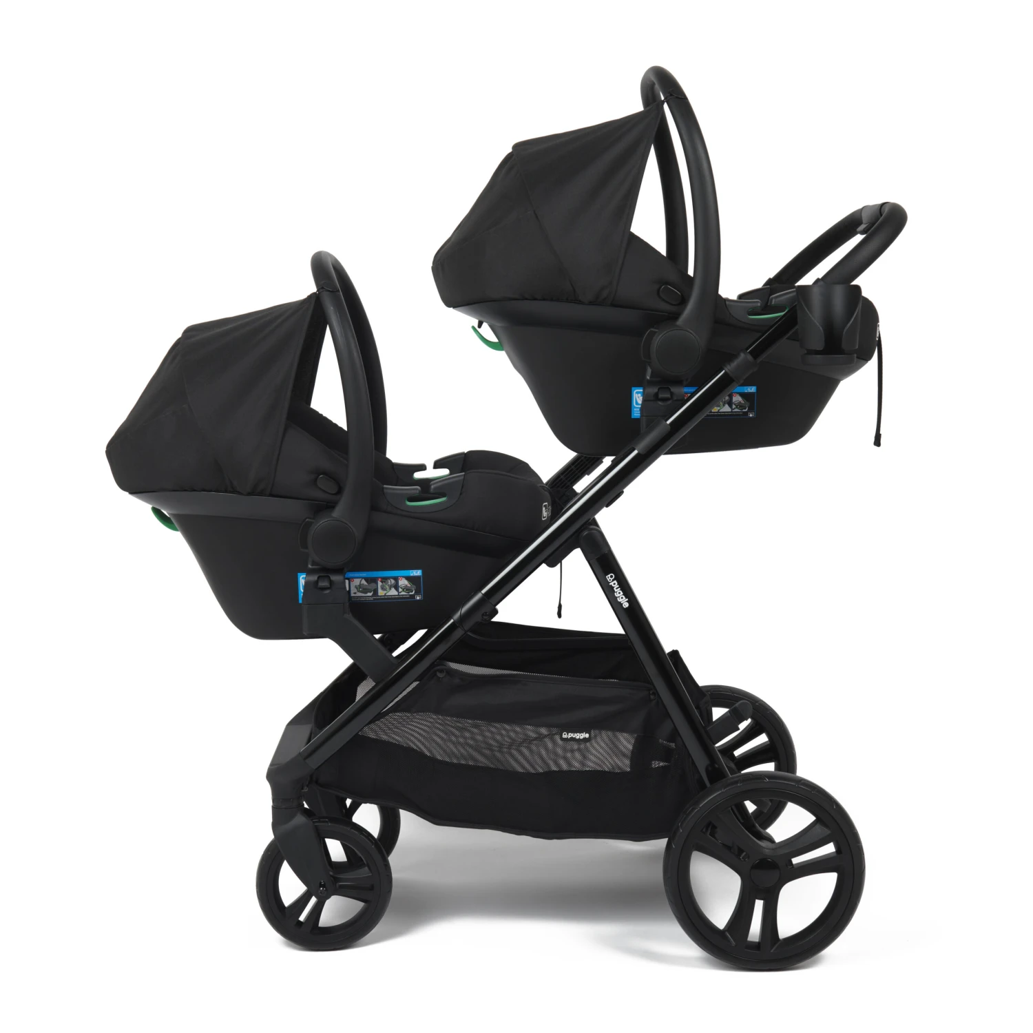 Puggle Memphis 3-in-1 Duo I-Size Double Twin Travel System With ISOFIX Base - Midnight Black 6 Puggle Memphis 3-in-1 Duo I-Size Double Twin Travel System With ISOFIX Base - Midnight Black - Image 4