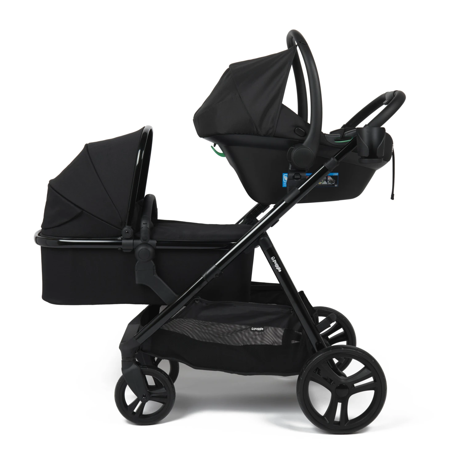 Puggle Memphis 3-in-1 Duo I-Size Double Twin Travel System With ISOFIX Base - Midnight Black 10 Puggle Memphis 3-in-1 Duo I-Size Double Twin Travel System With ISOFIX Base - Midnight Black - Image 8
