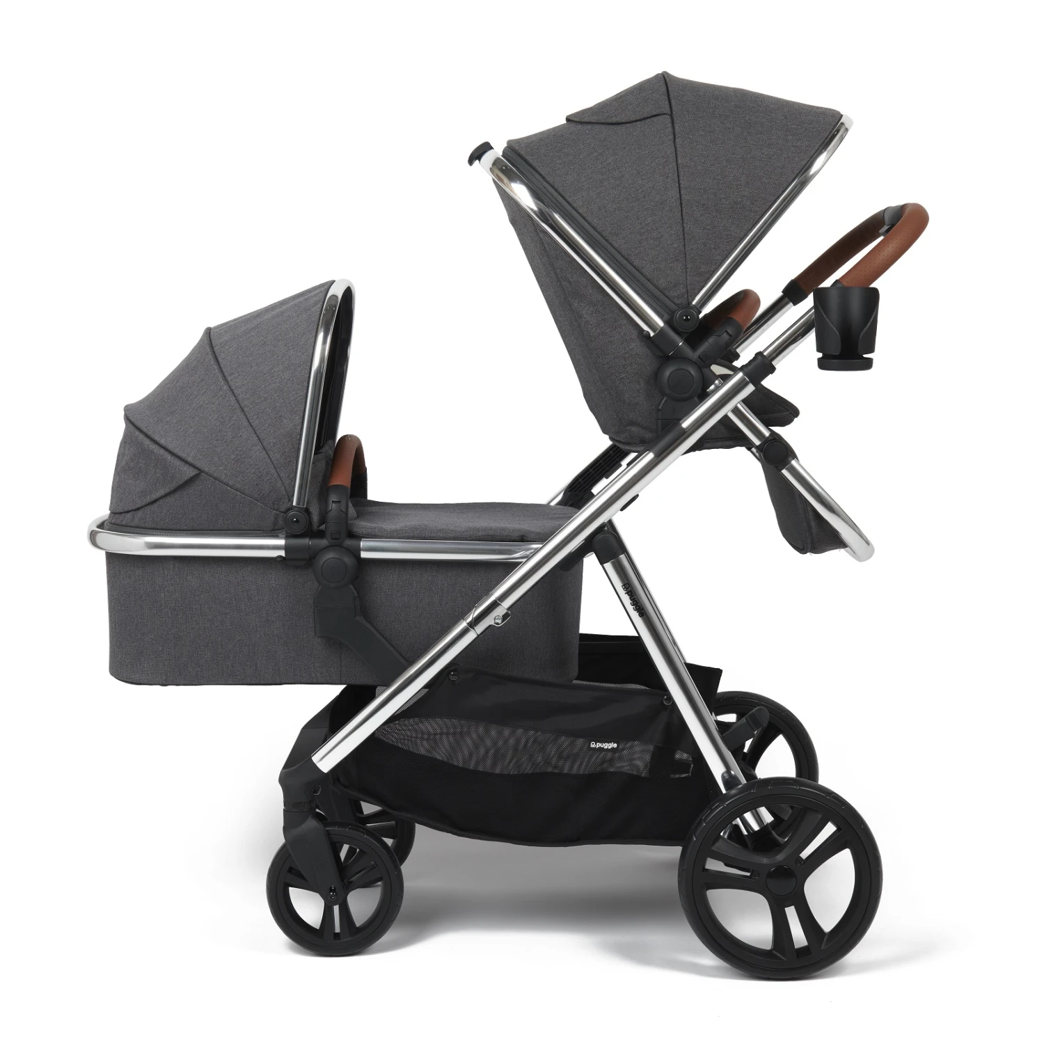 Puggle Memphis 3-in-1 Duo I-Size Double Travel System With ISOFIX Base - Platinum Grey 5 Puggle Memphis 3-in-1 Duo I-Size Double Travel System With ISOFIX Base - Platinum Grey - Image 3