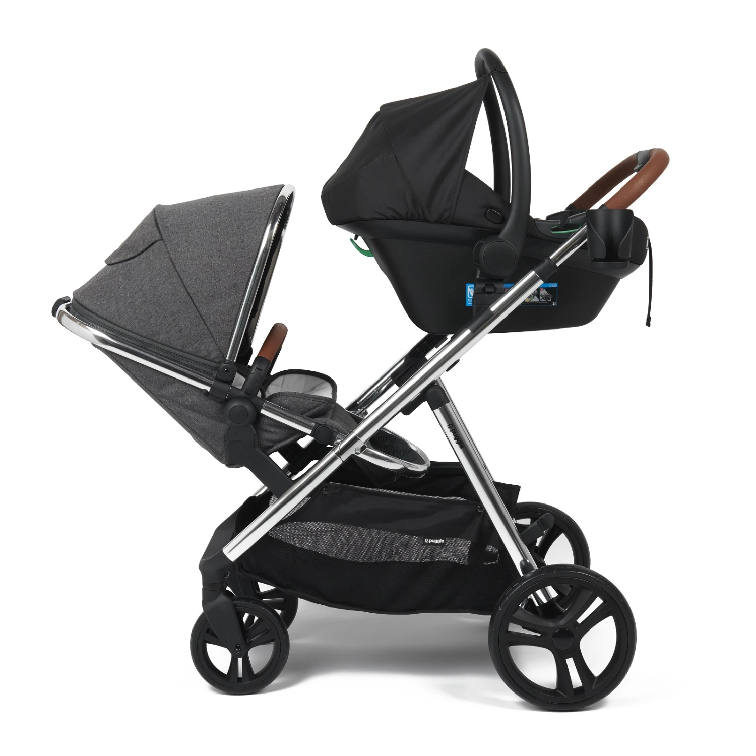 Puggle Memphis 3-in-1 I-Size Travel System With ISOFIX Base - Platinum Grey 5 Puggle Memphis 3-in-1 I-Size Travel System With ISOFIX Base - Platinum Grey - Image 3