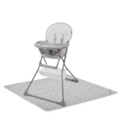 Puggle Dine & Go Luxe Baby Highchair With Splash Mat - Scattered Stars Grey