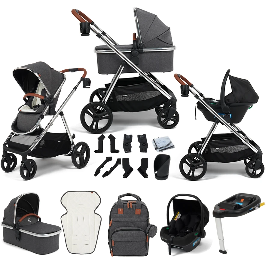 Puggle Memphis 3-in-1 I-Size Travel System With ISOFIX Base - Platinum Grey 3 Puggle Memphis 3-in-1 I-Size Travel System With ISOFIX Base - Platinum Grey