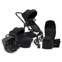 ICandy Orange 3 Complete 13 Piece Travel System Bundle With I-Snug 2 Car Seat - Black Edition