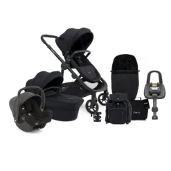 ICandy Orange 3 Complete 14 Piece Travel System Bundle With I-Snug 2 Car Seat & ISOFIX Base - Black Edition