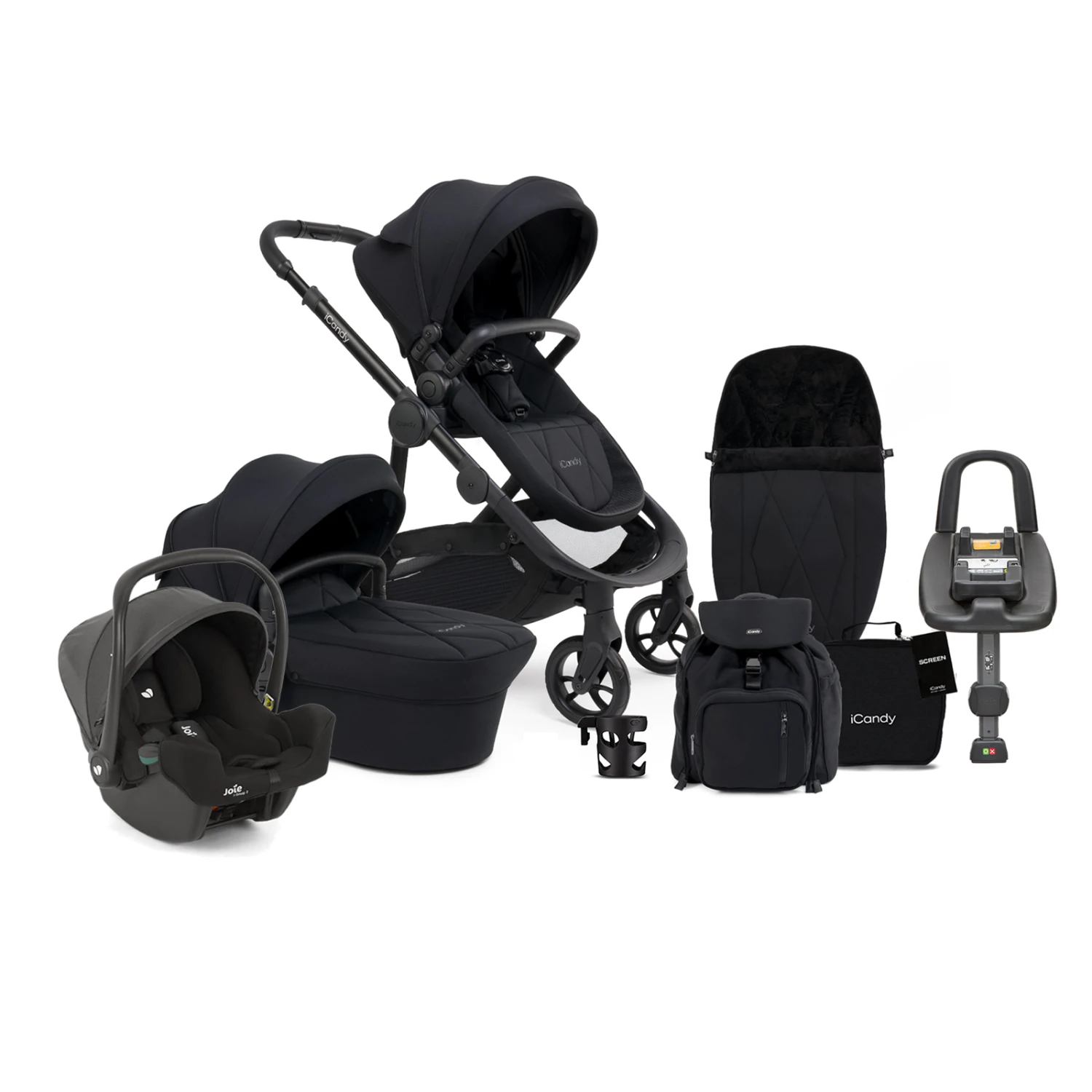 ICandy Orange 3 Complete 14 Piece Travel System Bundle With I-Snug 2 Car Seat & ISOFIX Base - Black Edition 3 ICandy Orange 3 Complete 14 Piece Travel System Bundle With I-Snug 2 Car Seat & ISOFIX Base - Black Edition