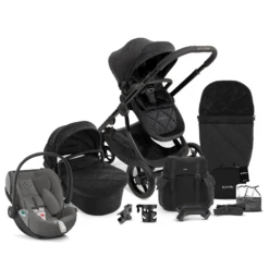 ICandy Orange 3 Complete 13 Piece Travel System Summer Bundle With Cloud Z2 Car Seat - Black Crush