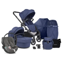 ICandy Orange 3 Complete 15 Piece Travel System Bundle With Cloud Z2 Car Seat & Parasol - Royal Blue