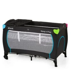 Hauck Sleep N Play Center Travel Cot / Playpen - Multicolour Black