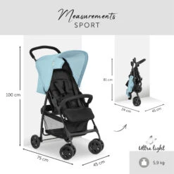 Hauck Sport Pushchair Stroller With Raincover - Blue -Best Baby Sale Store HauckSportPushchairBlue9